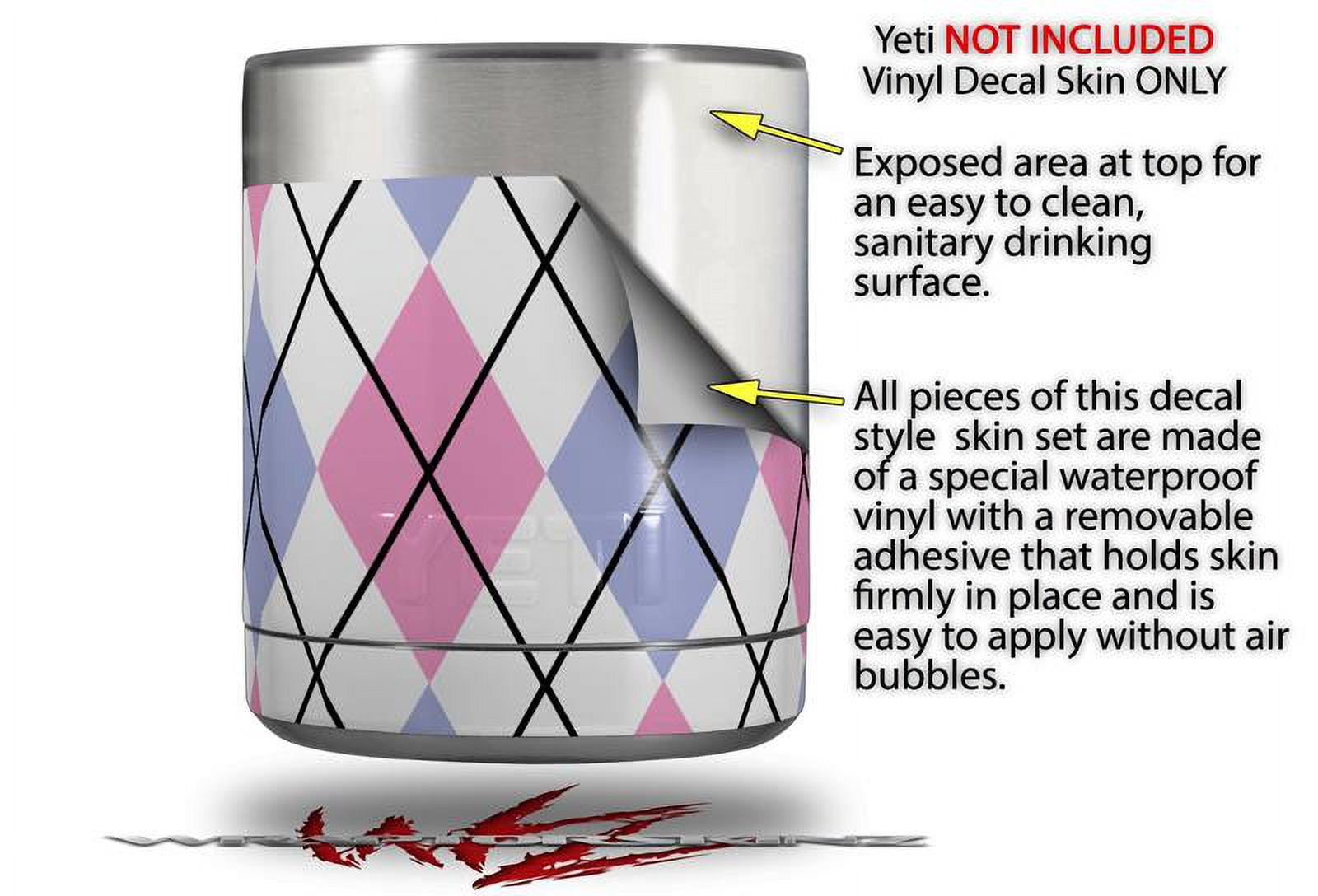 Skin Decal Wrap for Yeti Rambler Lowball - Argyle Pink and Blue by WraptorSkinz