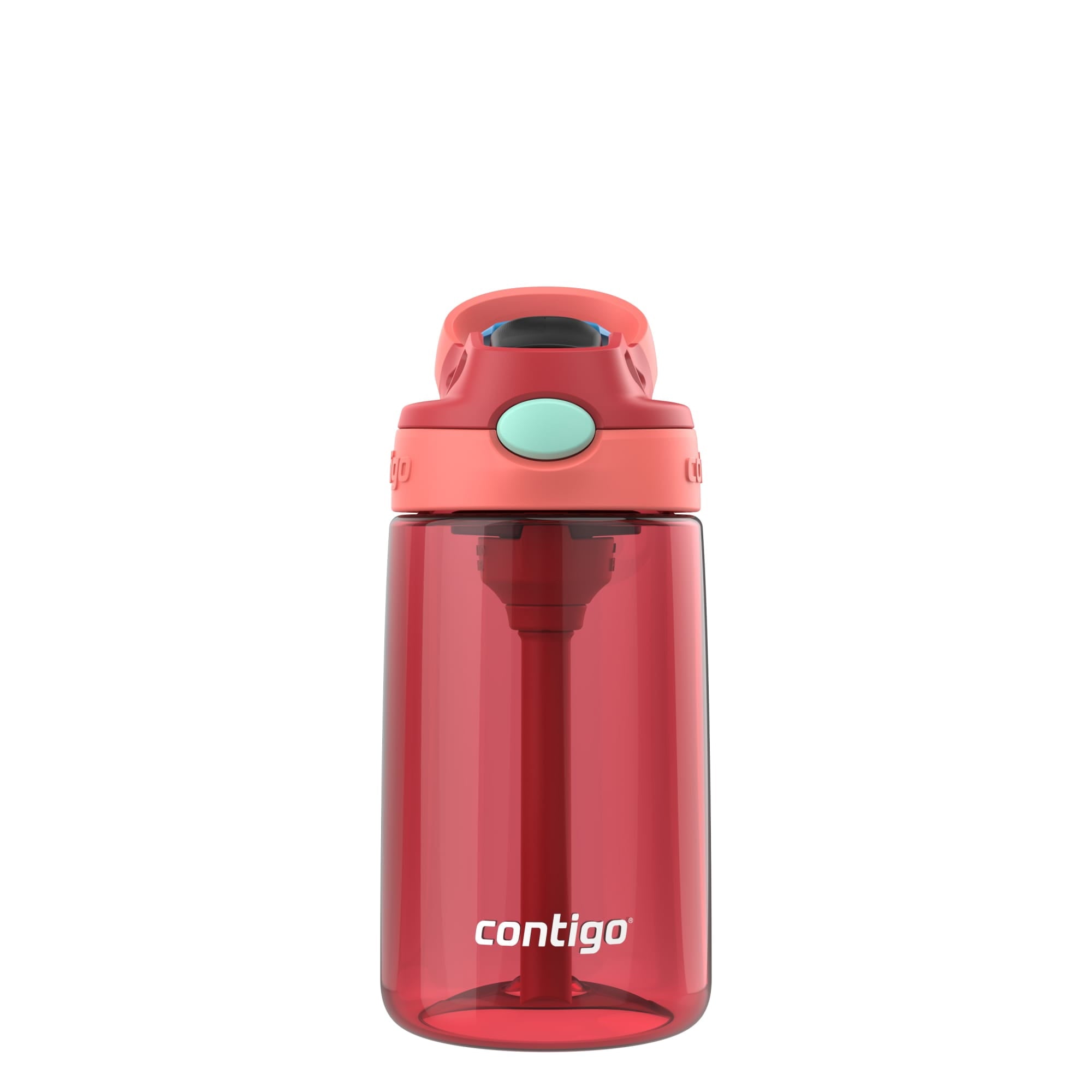 Contigo Kids Water Bottle with Redesigned AUTOSPOUT Straw - 14 oz., Goji Berry Coral - 4-Pack