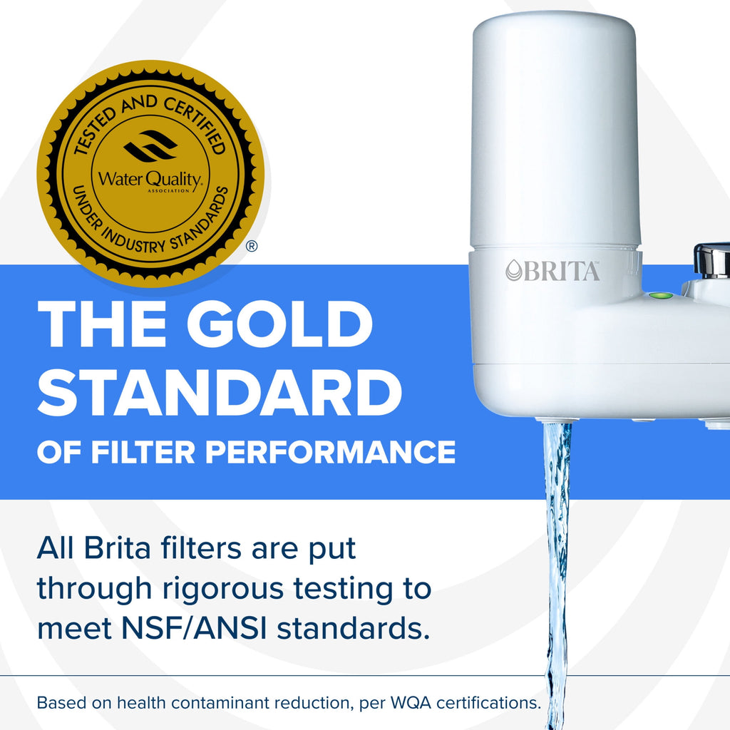 Brita Elite Advanced White - Faucet Water Filter System, 2 Replacement Filters, Reduces Lead