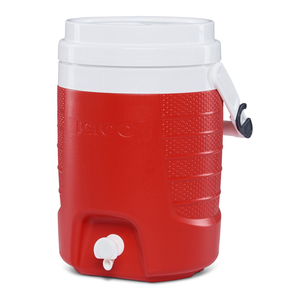 Igloo 2 Gallon Sports Plastic Beverage Jug with Hooks - Red