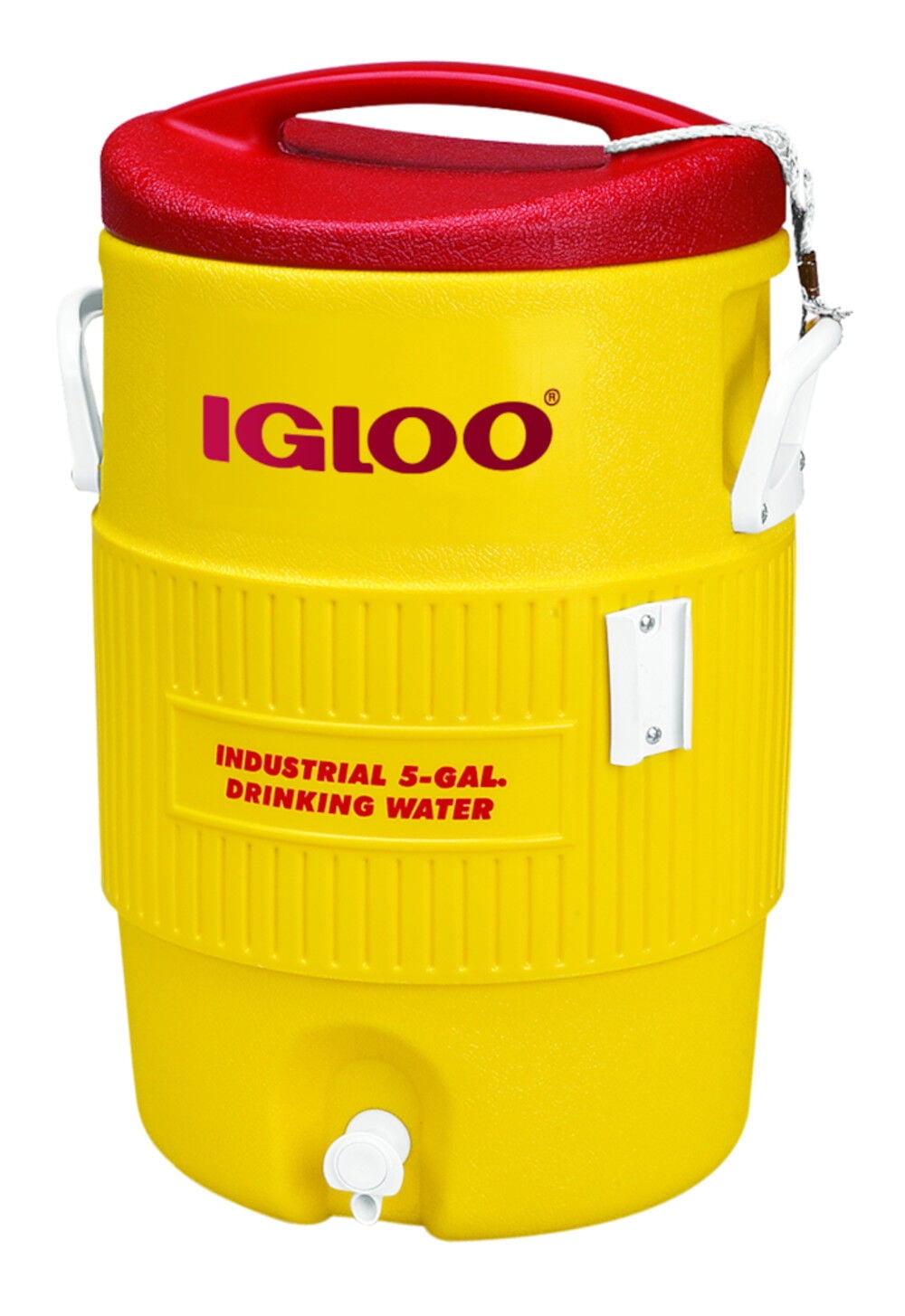 Igloo 5 Gallon Portable Water Cooler with Spout - Heavy Duty Plastic, Pressure-Fit Lid, Yellow