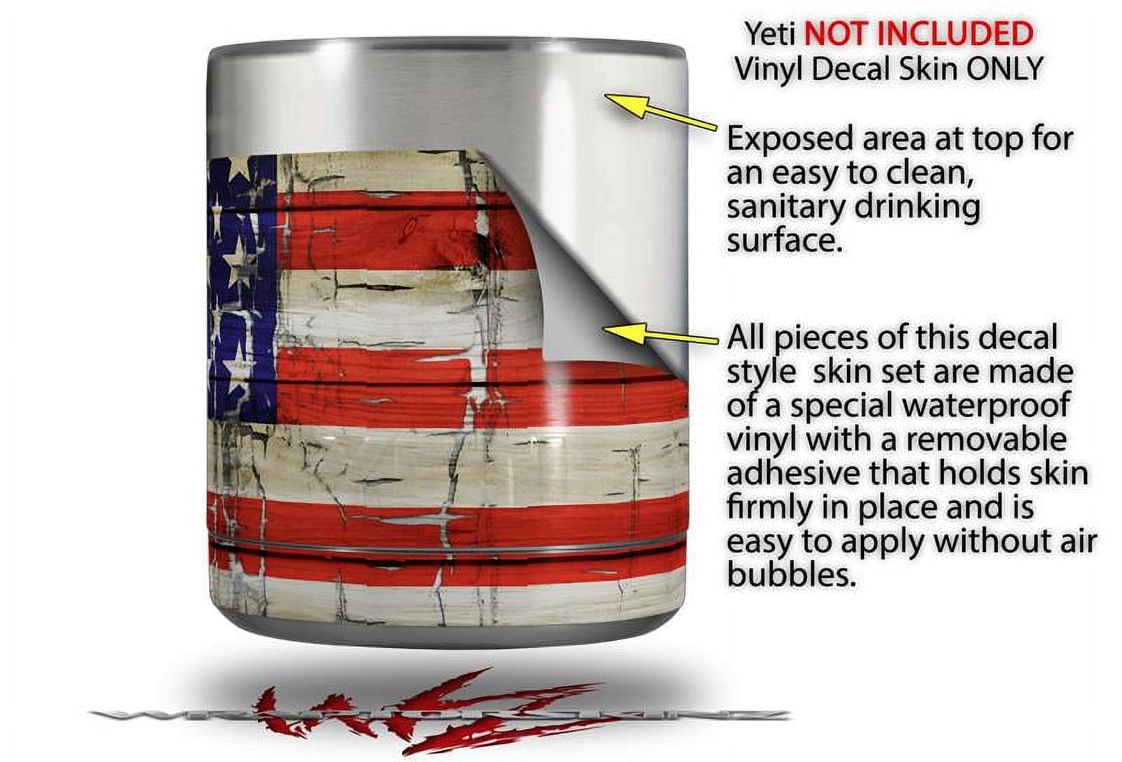 Skin Decal Wrap for Yeti Rambler Lowball - Painted Faded and Cracked USA American Flag by WraptorSkinz