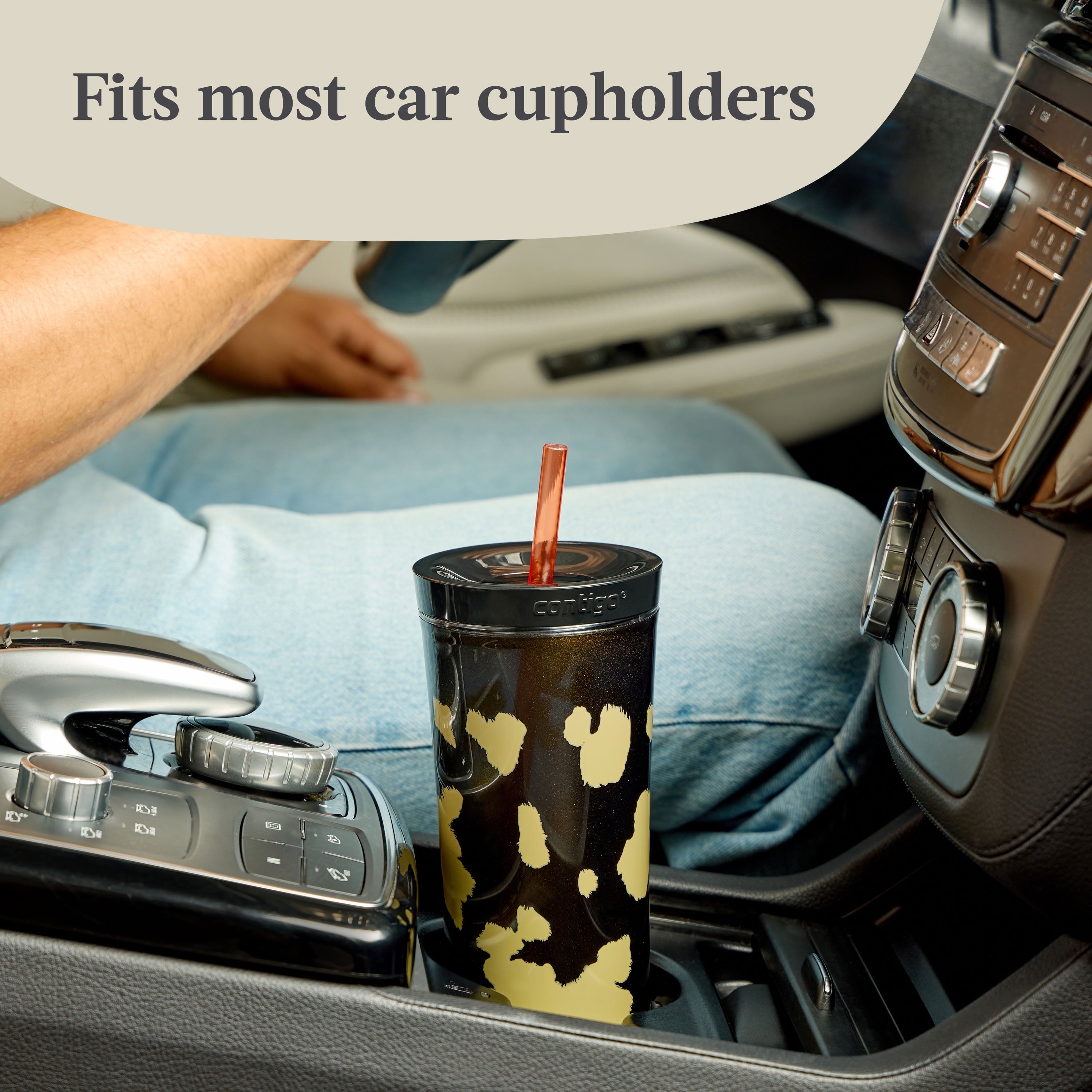 Contigo 20oz Shake & Go Tumbler - Plastic with Straw, Licorice Cowhide Couture
