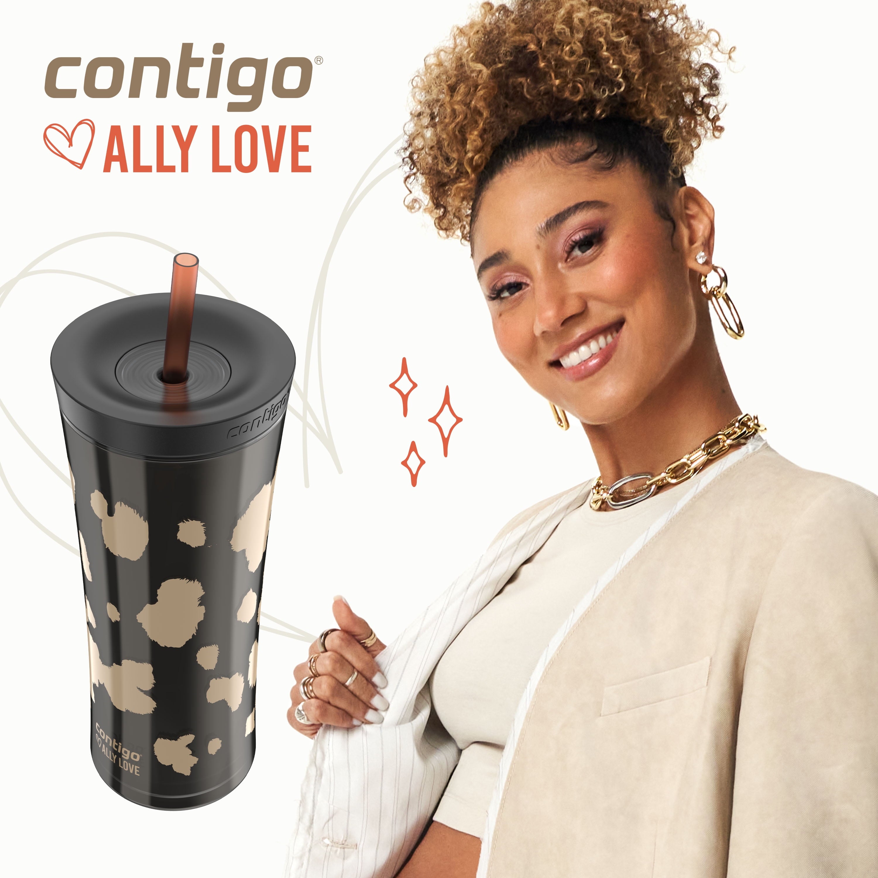 Contigo 20oz Shake & Go Tumbler - Plastic with Straw, Licorice Cowhide Couture