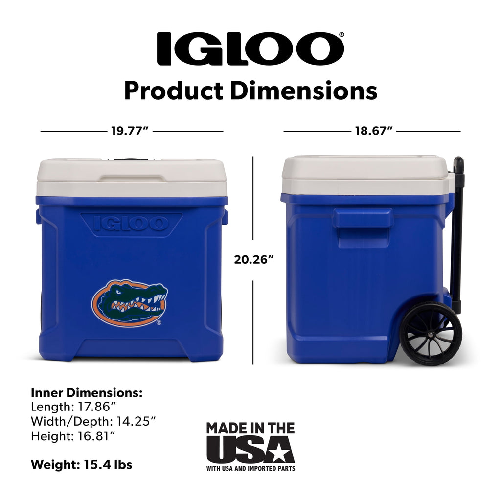 Igloo 60 QT Profile II NCAA Rolling Cooler - Florida Gators, Blue
