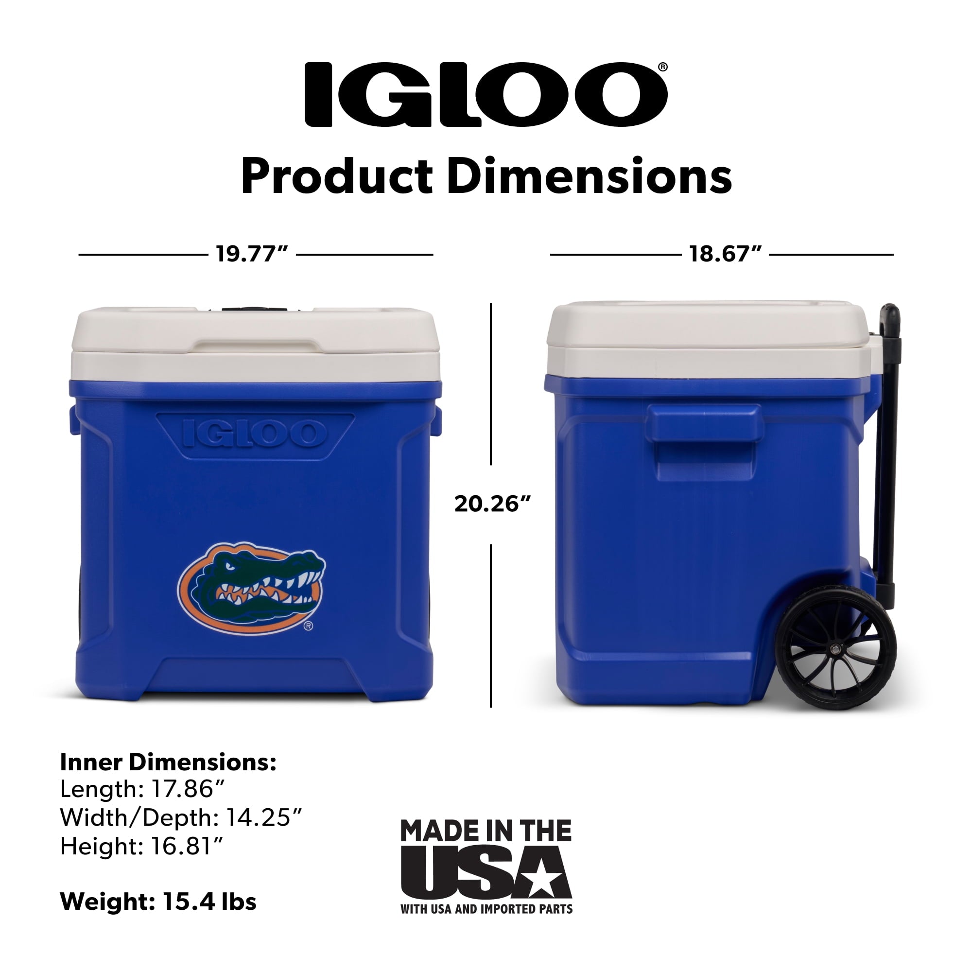 Igloo 60 QT Profile II NCAA Rolling Cooler - Florida Gators, Blue