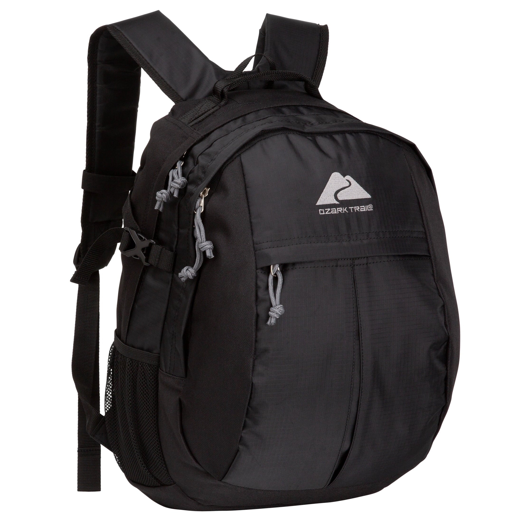 Ozark Trail Hiker Backpack 25 Liter - Black, Polyester, Adult, Teen + Ozark Trail 18 oz Tritan Flip-Top Water Bottle, Gray