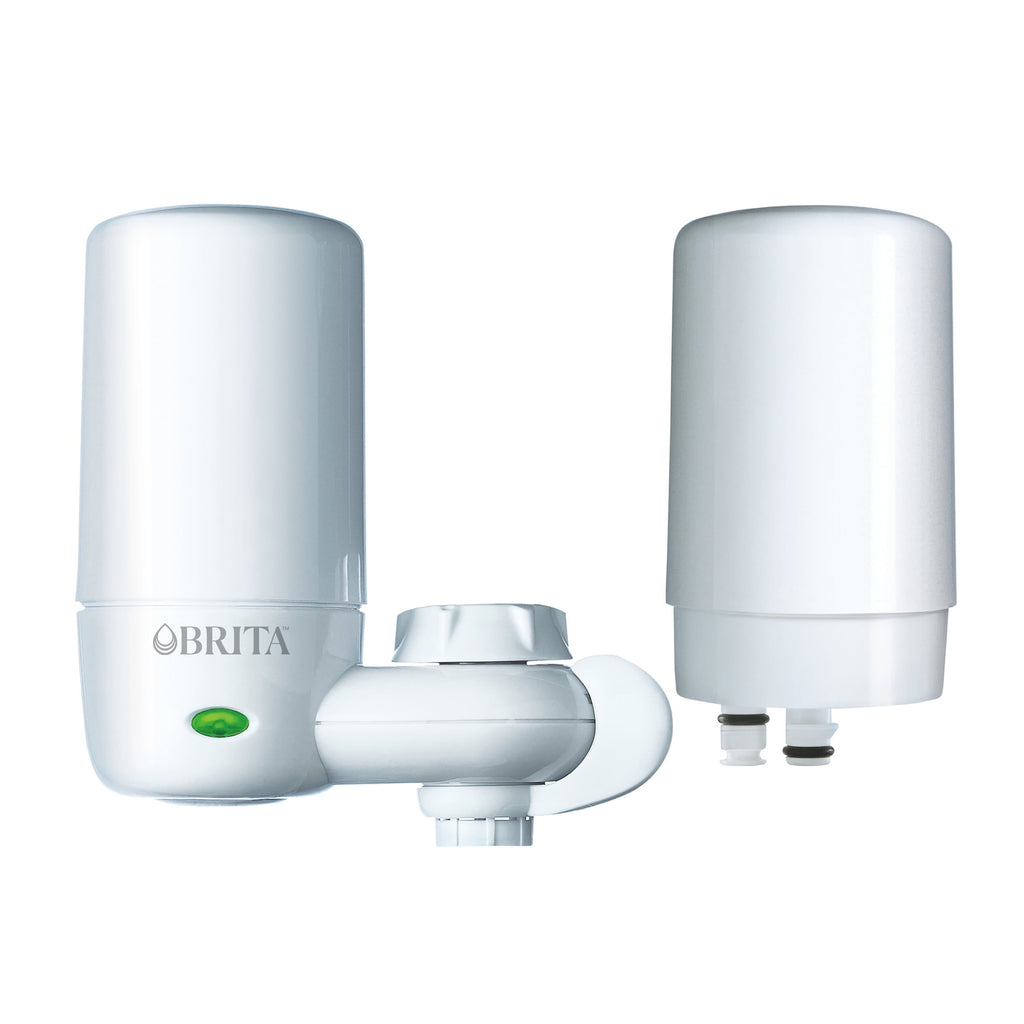 Brita Elite Advanced White - Faucet Water Filter System, 2 Replacement Filters, Reduces Lead