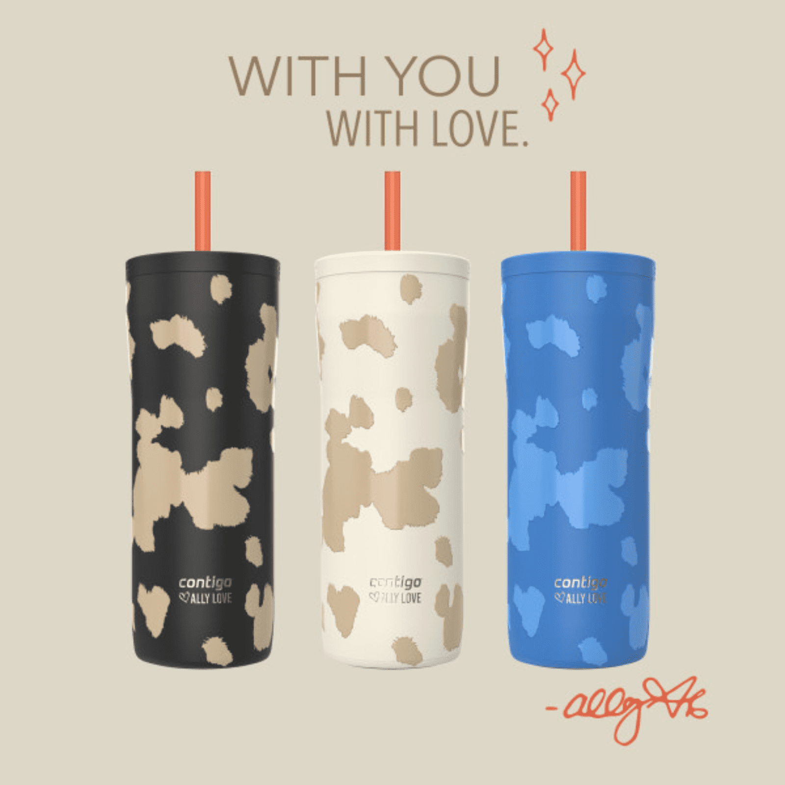 Contigo x Ally Love Streeterville 2.0 Stainless Steel Tumbler with Straw - 24 oz, Stellar Jay