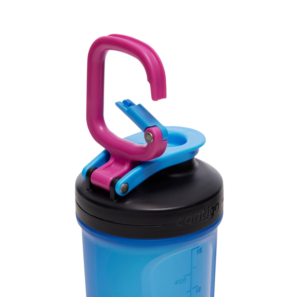Contigo Fit Plastic Shake & Go 2.0 Shaker Bottle - Blue Poppy, 20 fl oz.