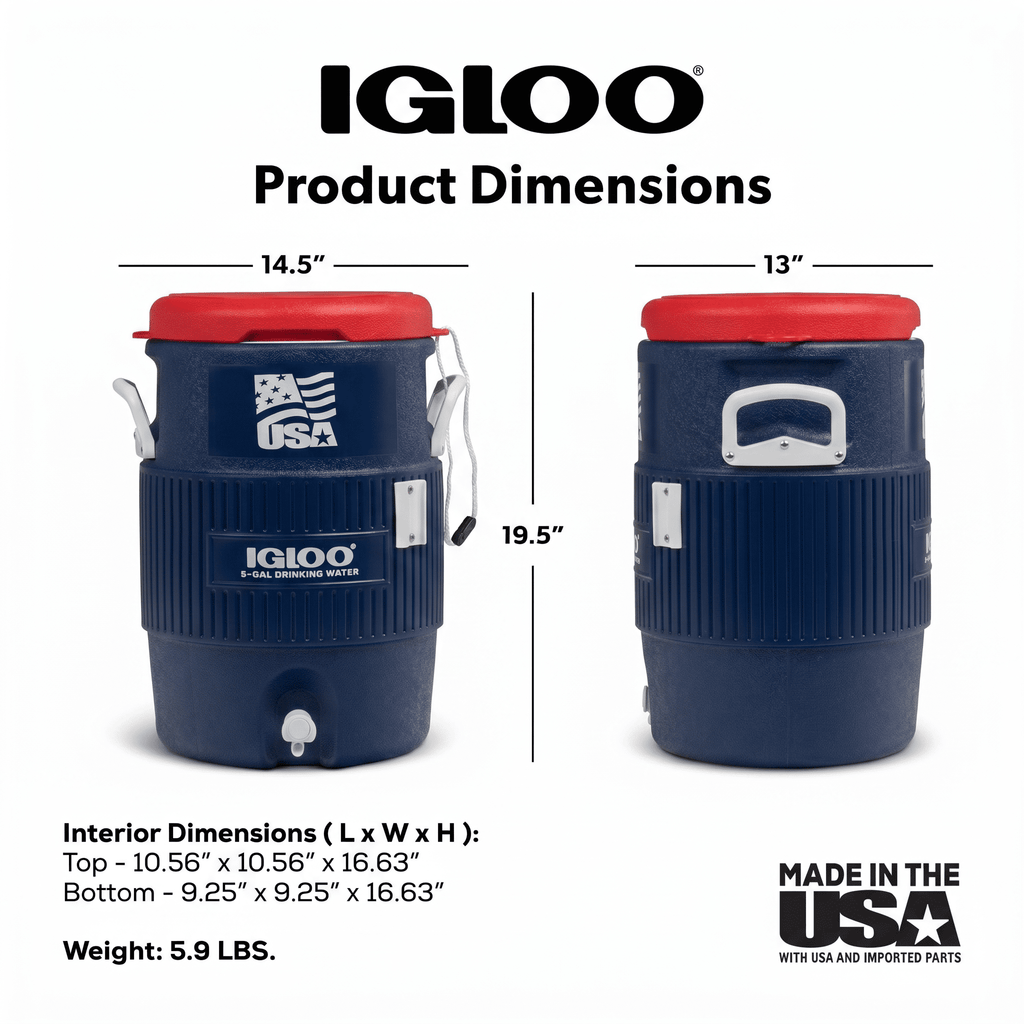 Igloo 5 Gallon Heavy-Duty beverage Jug - Red White and Blue