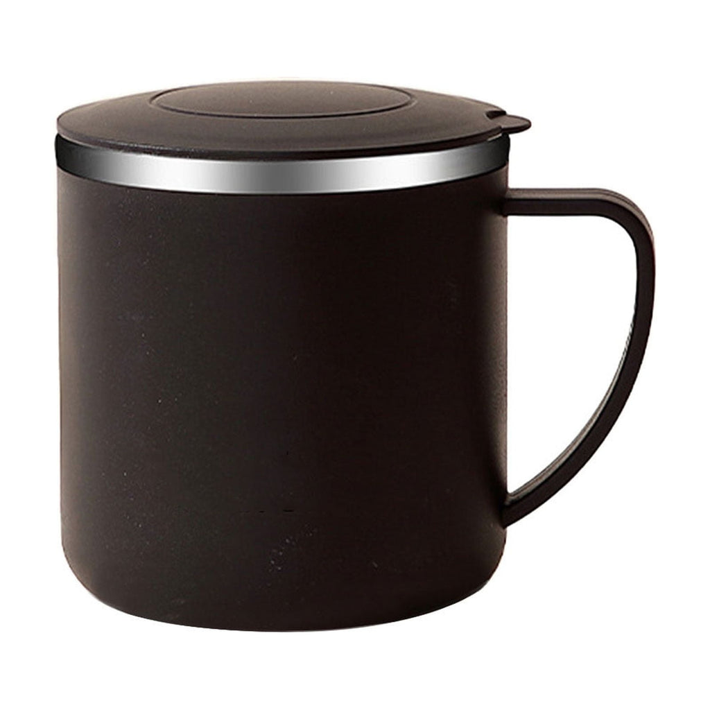 Uuiauoio 350ml Stainless Steel Coffee Mug - Double Wall Insulated Travel Coffee Mug - Unbreakable Metal Coffee Cup for Camping, Office & Car, Leakproof with Handle, 1ps