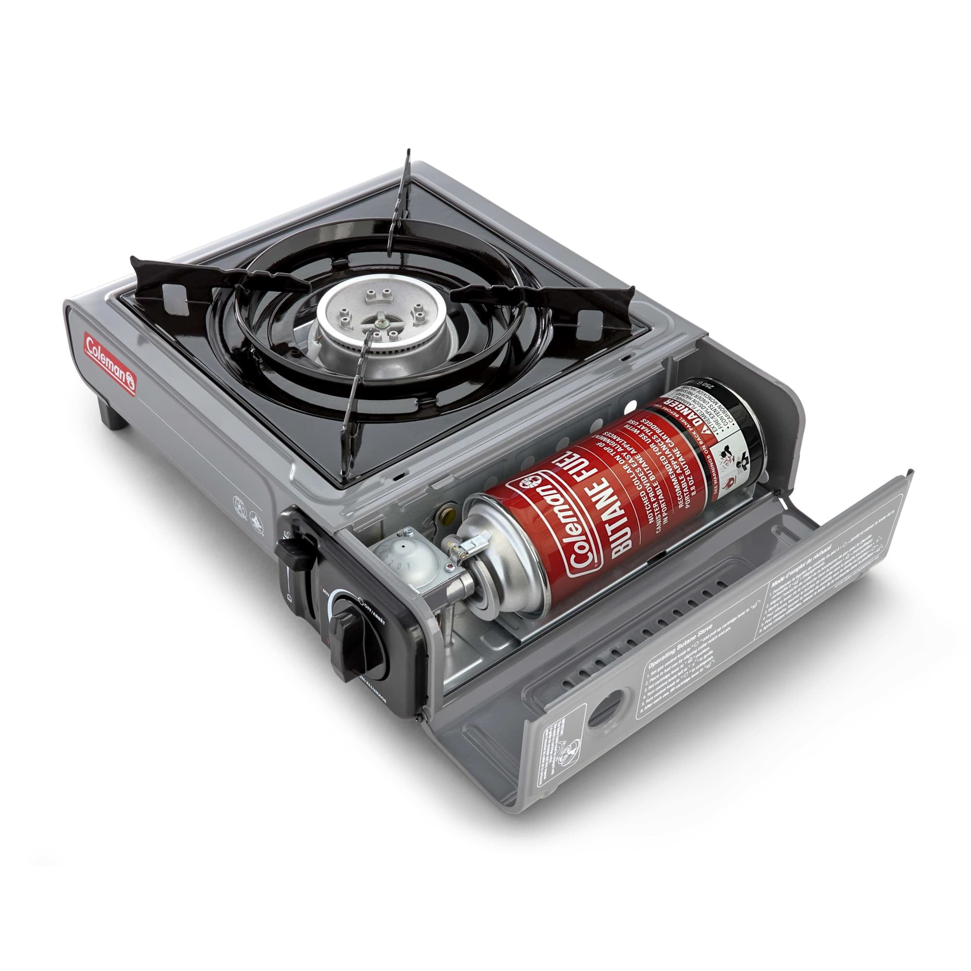 Coleman Tabletop Portable Butane Gas Camping Stove - 1 Burner, Gray