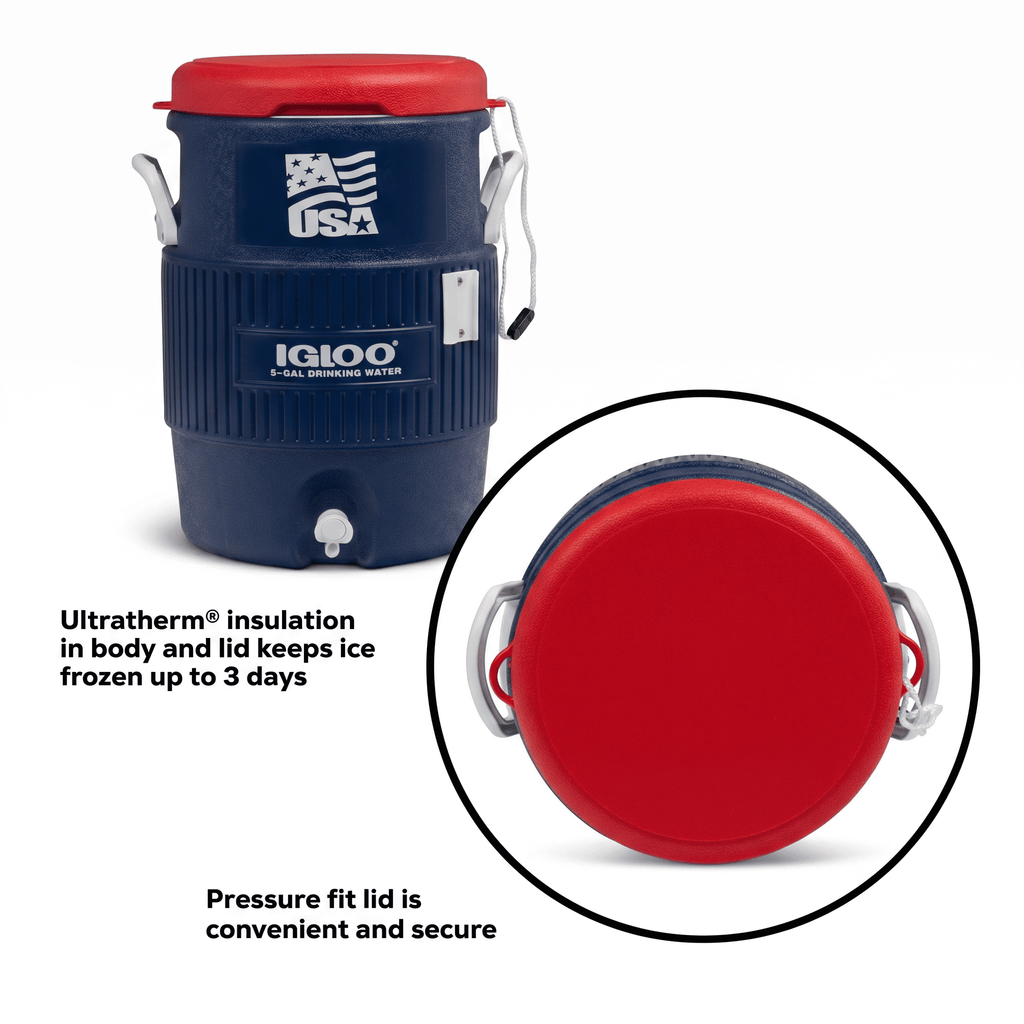 Igloo 5 Gallon Heavy-Duty beverage Jug - Red White and Blue