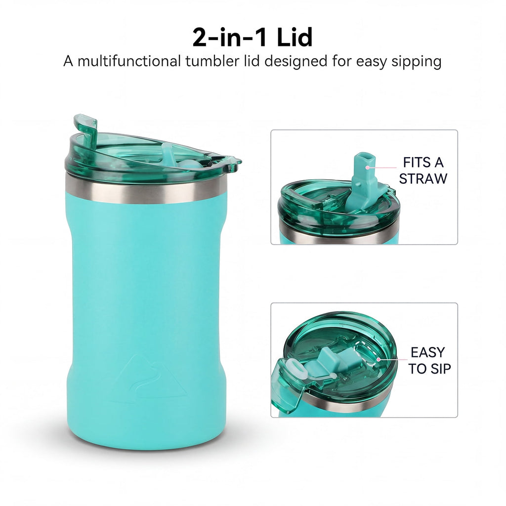 Ozark Trail 16oz Ceramic Lined Stainless Steel Can Tumbler with 2-in-1 Lid - Teal