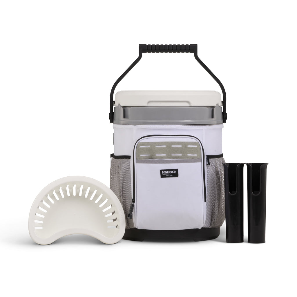 Igloo 20 QT Marine Cooler Bucket and Seat - White