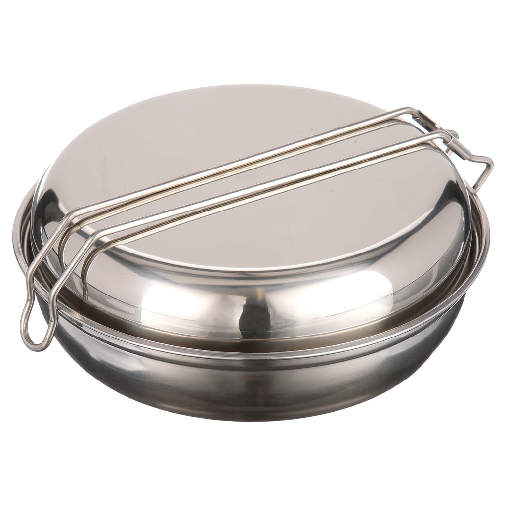 Ozark Trail 5-Piece Stainless Steel - Aluminum, and Plastic Space-Saving Cookware Camping Mess Kit