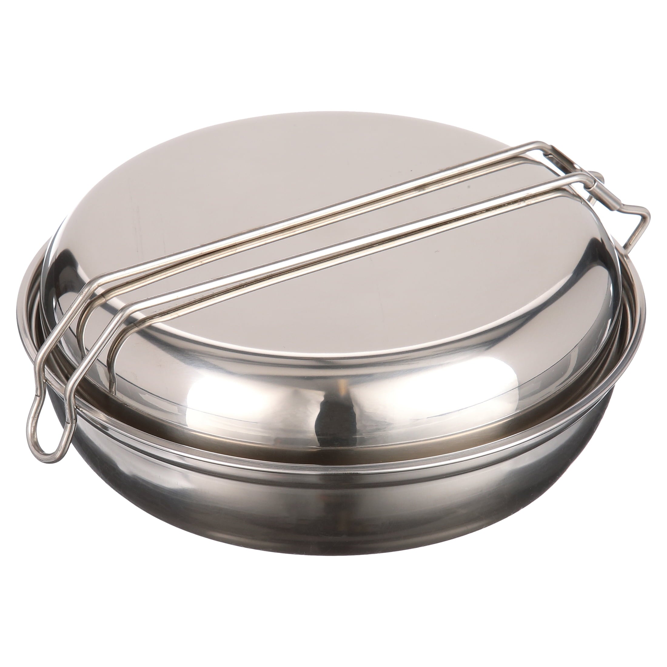 Ozark Trail 5-Piece Stainless Steel - Aluminum, and Plastic Space-Saving Cookware Camping Mess Kit