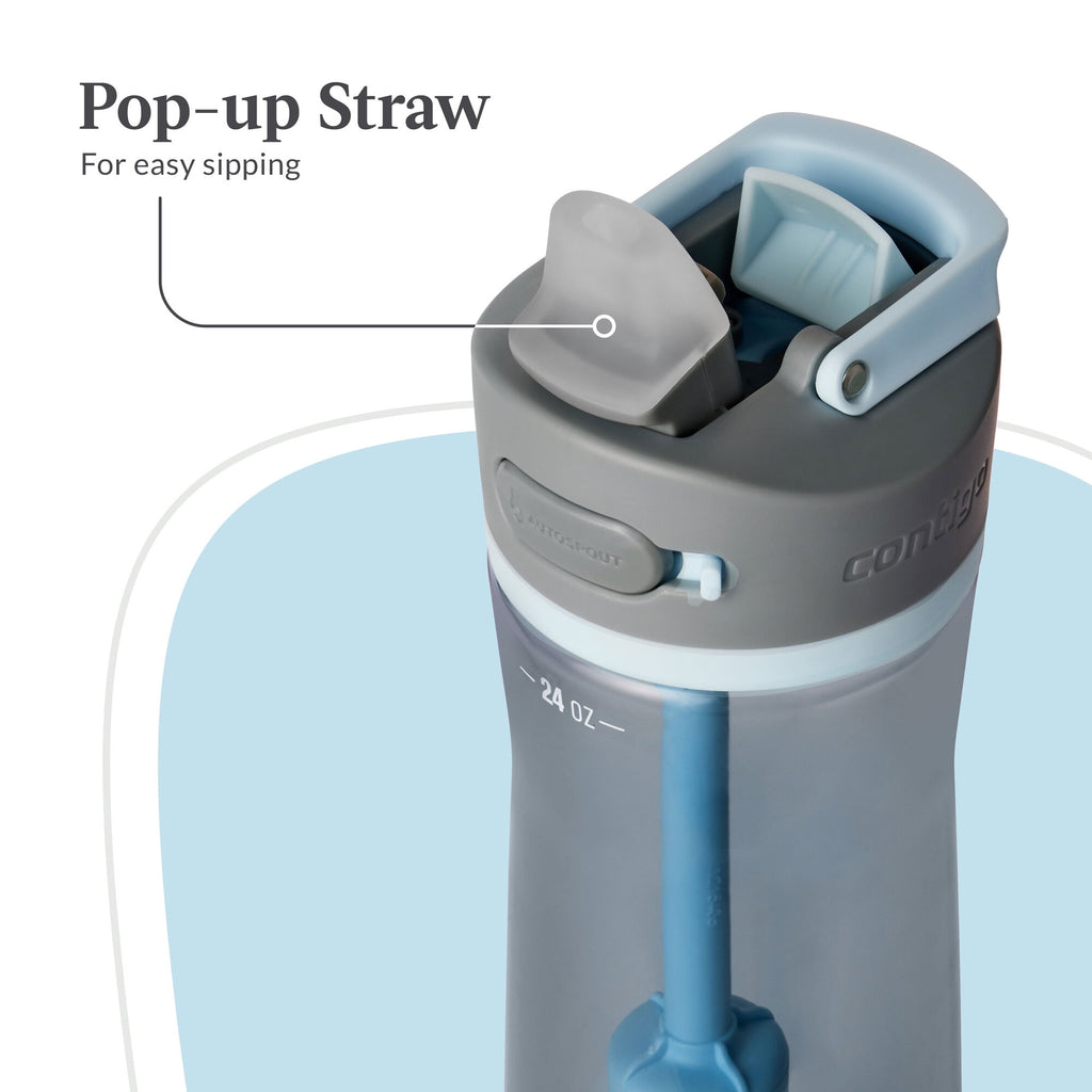 Contigo® Wells Plastic Filter Water Bottle with AUTOSPOUT® Straw Lid - 24 Oz., Dark Ice
