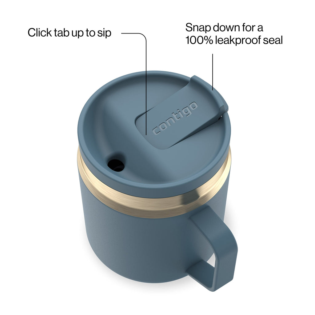 Contigo SnapSeal Leakproof Stainless Steel Reusable Travel Tumbler - Teal/Champagne, 14 oz