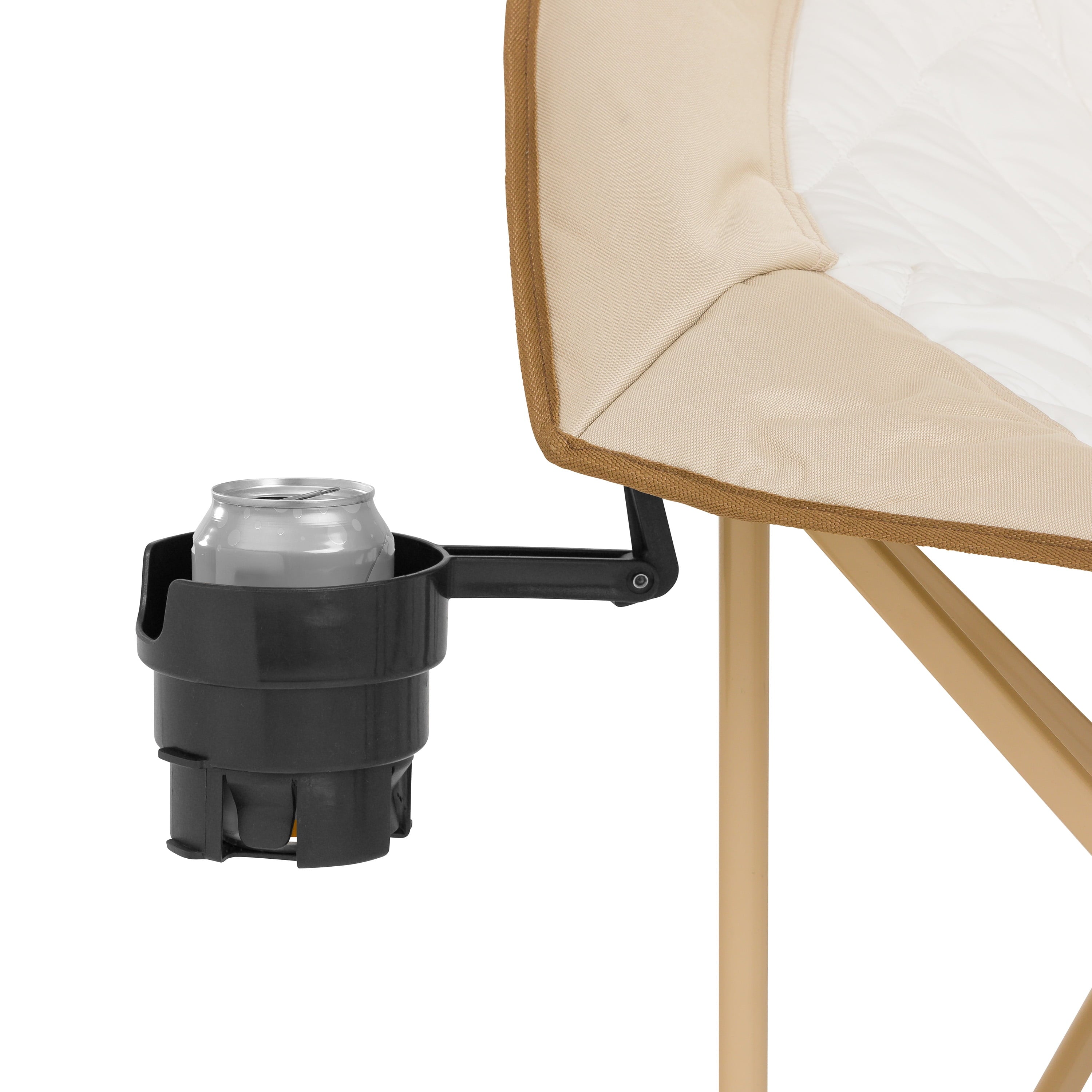Ozark Trail Glamping Round Chair - Oversized & Padded, Soft Cozy Fabric, 300 lbs Capacity, Portable Camping & Outdoor Chair, Tan