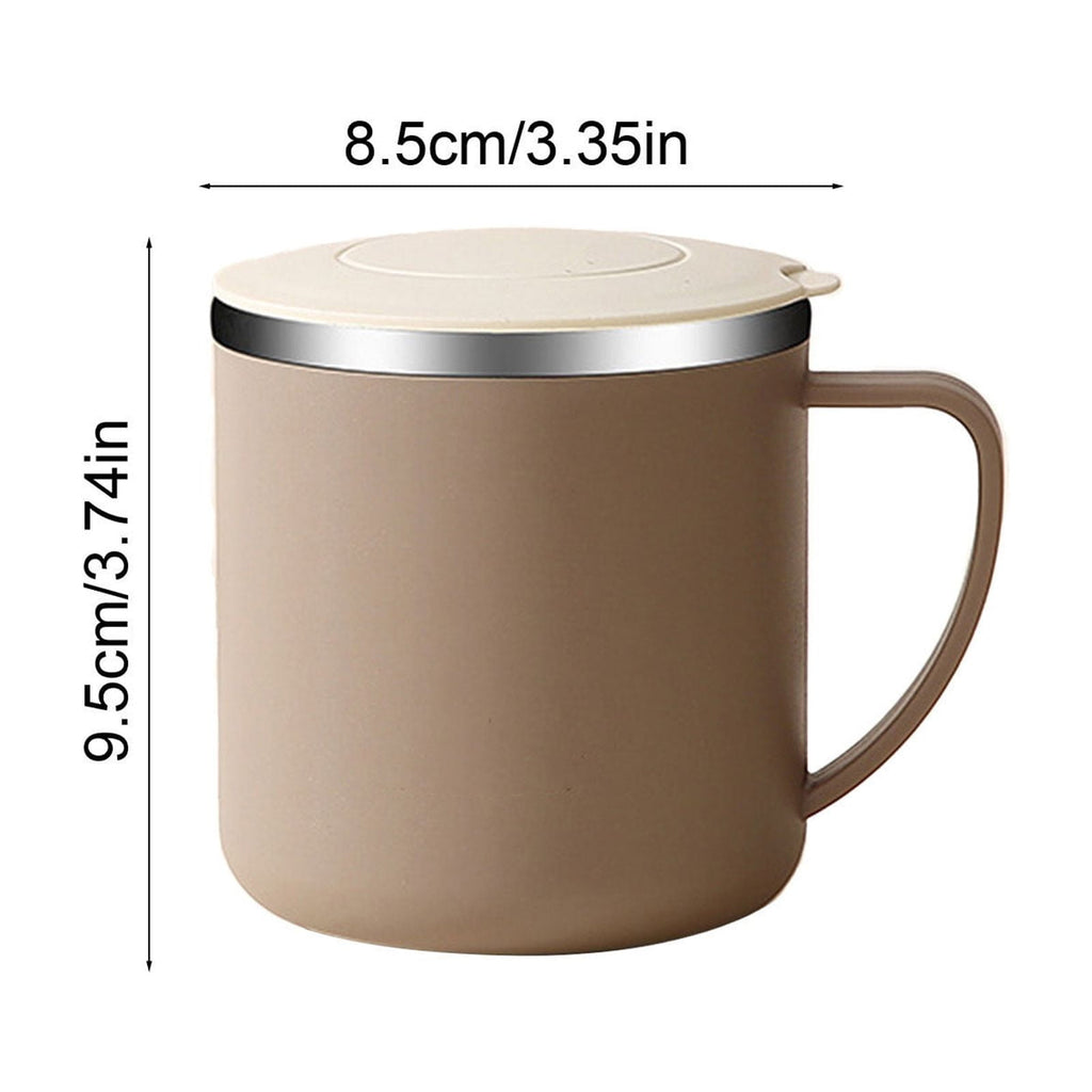Uuiauoio 350ml Stainless Steel Coffee Mug - Double Wall Insulated Travel Coffee Mug - Unbreakable Metal Coffee Cup for Camping, Office & Car, Leakproof with Handle, 1ps