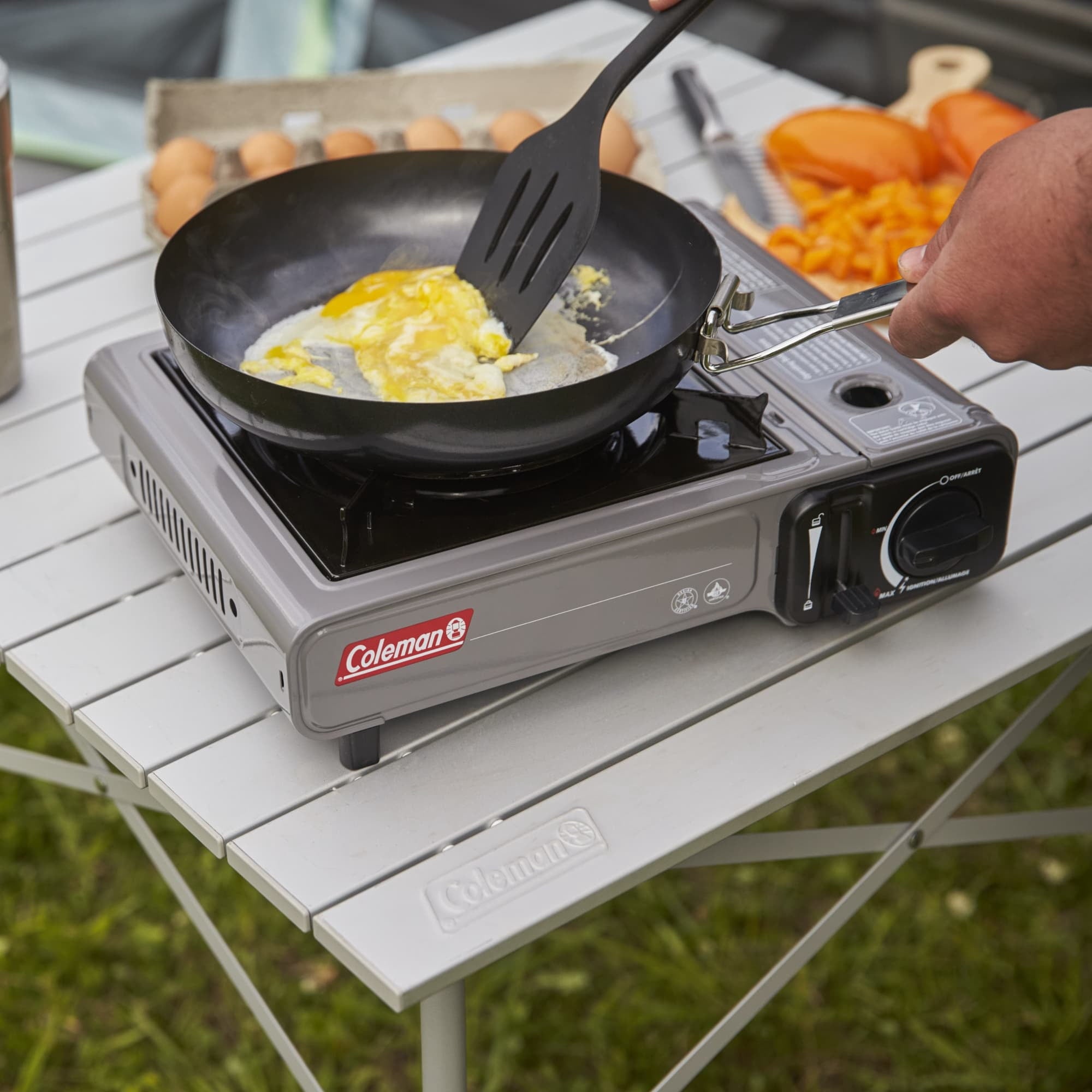 Coleman Tabletop Portable Butane Gas Camping Stove - 1 Burner, Gray