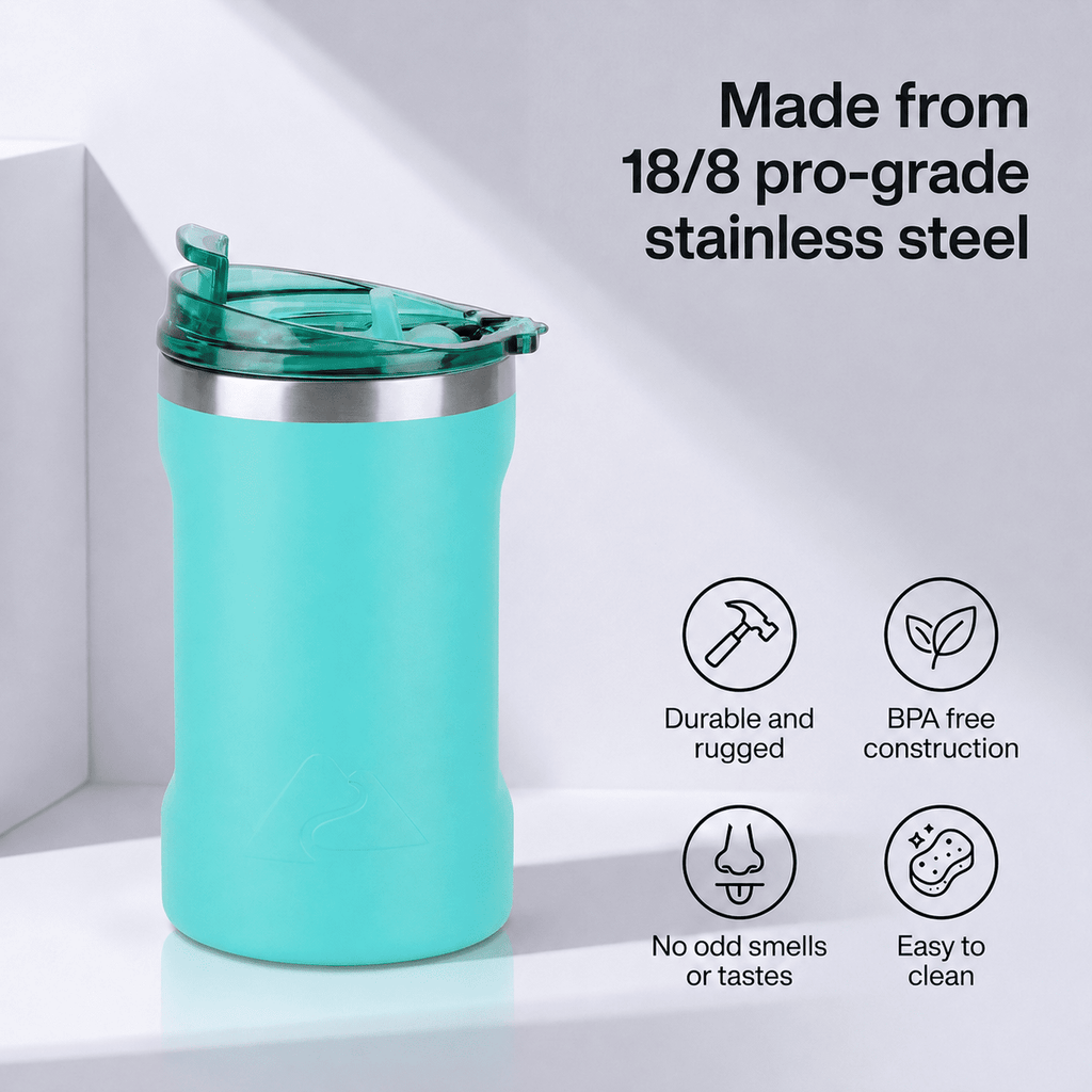 Ozark Trail 16oz Ceramic Lined Stainless Steel Can Tumbler with 2-in-1 Lid - Teal