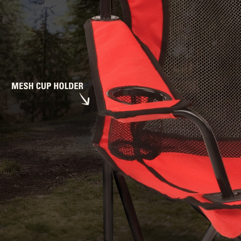 Coleman Broadband Mesh Quad Adult Camping Chair - Red