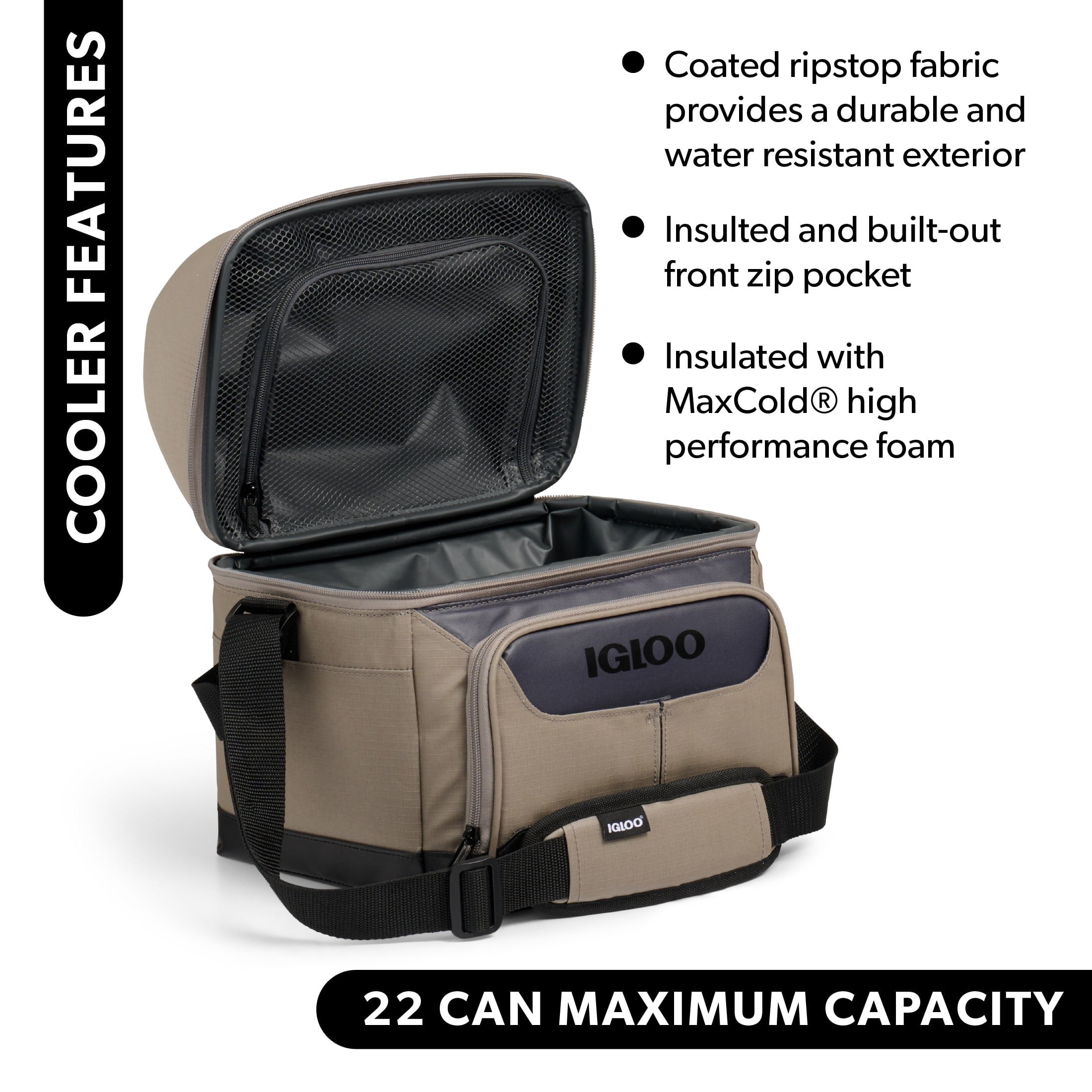 Igloo 22 Can Capacity Trek Gripper Soft Sided Cooler - Sandstone Tan