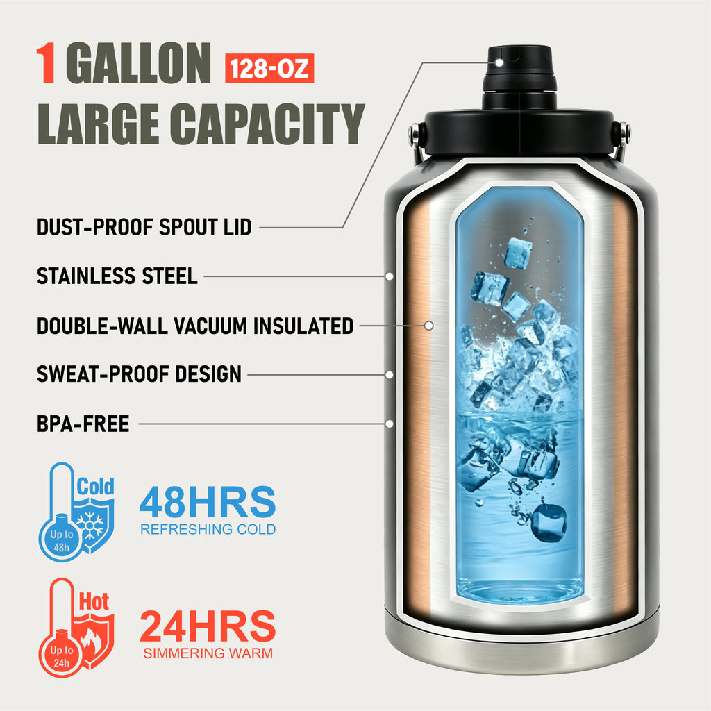 Ozark Trail 1 gal Stainless Steel Insulated Water Jug - Silver