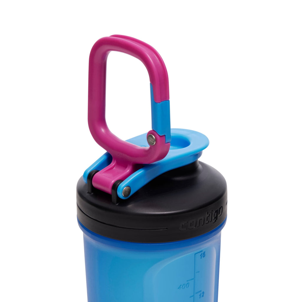 Contigo Fit Plastic Shake & Go 2.0 Shaker Bottle - Blue Poppy, 20 fl oz.
